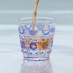 Edo Kiriko Glass Hand Cut Colored Shot Glasses Set For Small Sake Cup 1.5oz