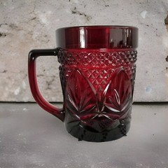 Cristal D’Arques – Ruby Red Vintage Mug Glass 8″