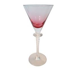 Pink Twist Stem Liqour Cocktail Glasses 6 3/4″