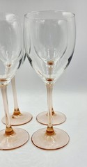 Luminarc Wine Glass Blush Pink stemmed, Set of 4 Vintage