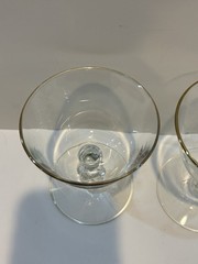 Pair of Vintage Libbey Gold Leaf / Gold Trim Champagne/Sherbet Glasses. MCM