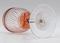 Rare English Peach Cut to Clear Glass Hock Wine ABP Circa 1900, S&W or Webb