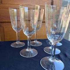 Vintage Dansk Designs FRANCE IHQ 8.5″ Optic Panel Crystal Wine Glasses set of 6