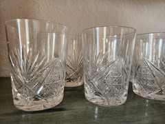 ANTIQUE CUT CRYSTAL TUMBLER SMALL AND LARGE DIAMOND AND FAN GLASS Lot Of 9