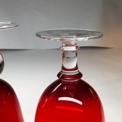 Lenox Holiday Gems Ruby Red Glass Goblets Lot Of 3 Mis-Matched Vintage Goblets.