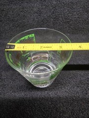 Vintage MCM Green Gold Architectural Rocks Glasses Set of 5 Old Fashioned
