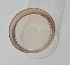 4 Vintage Blush Pink Low Ball Drinking Glasses BarWare Swirl Base 3.5” Bin29