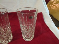 Gorham King Edward Highball Crystal Glasses with Textured Foot – Set of 4