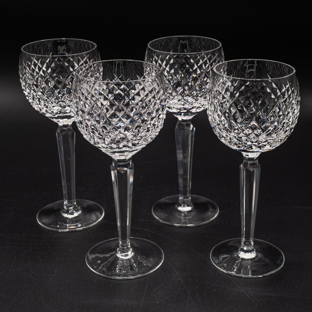 Waterford Crystal Alana Wine Hock Glasses 7 3/8″ Set of 4 – FREE USA SHIPPING