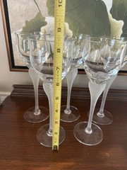 Mikasa Sea Mist Clear Frost Stem Wine Water Glass 8.5″ Set of 5