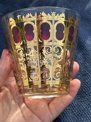 VINTAGE 22 KARAT GOLD 8 CULVAR GLASSES Moorish design