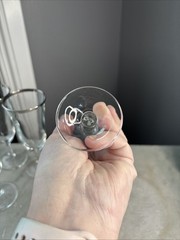 Vintage French Plantinum Rim Wine Glass Set Of 12+1 MCM Luminarc France 60s