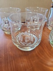 5 Vtg Heritage Monogram B Rocks Whiskey Glasses 8 oz