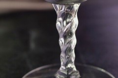 Fostoria #6101 Signed Twisted Stem 6 1/8 » Crystal Twist WATER GOBLET (s)