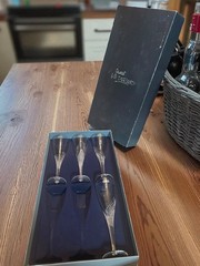 Vtg Cristal J.G. Durand France Crystal Champagne Flute Glass Set of 4 new