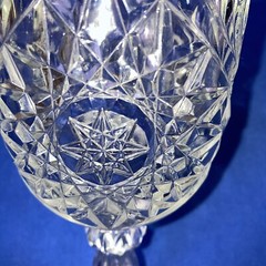 Libbey American Brilliant Goblet 7 1/8” David Star Pressed Cut Glass Water Wine