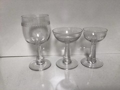 Antique Circa Early Century Designed by Bryce Beautiful Ribbed Coupe Glass 