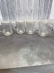 Vintage Arcoroc Canterbury Crocus Impressed Glass Coffee Tea Cup France (4)