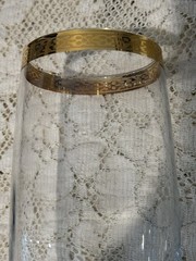 6 Vintage CIRCLEWARE «CLASSIQUE» GOLD ENCRUSTED RIM CRYSTAL HIGHBALL GLASSES