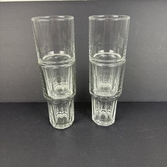 Libbey Duratuff Gibraltar Clear Stackable Set of 4 9 oz Highball 6 1/2″ x 3″ USA