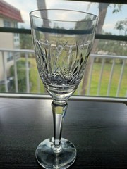 One Atlantis Crystal 8 1/4” Wine Glass Marquise Cut Pattern-Rarely Available.
