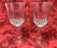 St. George Crystal AMERICAN HERITAGE Water/Tea/Wine Crystal Goblet 8” Set of 2