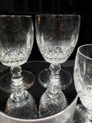 (4) Water Goblets 8 oz Glasses 5-1/4″ Crystal Old signed Waterford Colleen cut