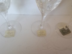 4 Lenox Firelight Crystal Iced Tea Water Glasses Platinum Trim With Stickers On