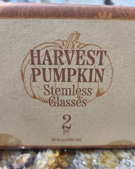 Harvest Pumpkin Stemless Wine Glasses 2-Piece Set 20 fl oz Mr. & Mrs.