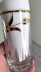 Gold Tone Cordial Glasses Ornate Caddy Set Barware Mismatched Design VTG