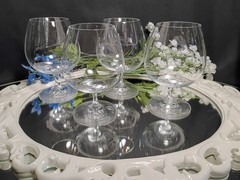 4 Villeroy & Boch PURISMO Lead-Free Crystal Cognac Brandy Snifters Set