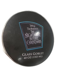 Disney Nightmare Before Christmas Glass Goblet 40 oz Black Halloween