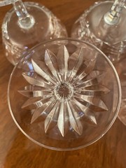 Vintage Cavan Cut Base Crystal 5 1/8” Champagne Glasses Set Of 6 ( Revised +1)