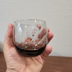 2 Vintage 1970s New Orleans Saints Smoked Glasses NFL Tumbler Glass Rolly Polly
