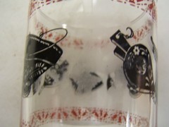 Vintage Lot of 3 Hazel Atlas Sour Cream Glasses Toleware Design