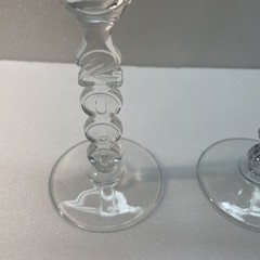 Y2K Millennium Champagne Flutes 2000 Commemorative Figural Stem Pair (2) Vintage