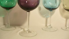 Marquis by Waterford Polka Dot 8 5/8″ Wine Glasses Purple Green Blue & Smoke – 4
