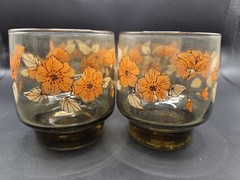 Libbey Glass: Camellia Tawny pattern Set of 4 – Old Fashioned Small Stackable