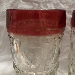 Tiffin Franciscan Set of 4 Highball Glasses Kings Crown Ruby Red Flash Cranberry