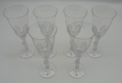 Faberge Kissing Doves Crystal Wine Glasses Set of Six