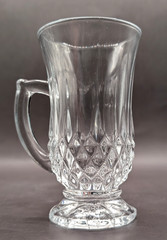 Set Of 3 Cristal d’Arques Durand Diamante Footed Tea / Irish Coffee Mugs Glasses
