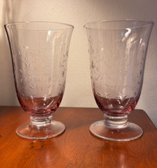 Lenox Heather Pink Etched Double Old-Fashioned Glasses – Set of 2 – 6” – Perfect