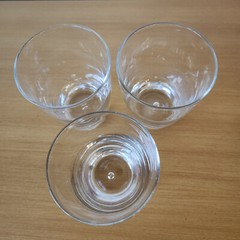 3 Bormioli Rocco DOF Double Old Fashioned Glasses Luna Collection Bubble in Base