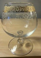 Cellini Floral Etched Cognac Brandy Glass | Replacement Free Shipping