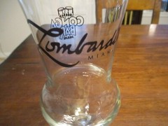 Lombardi’s of Miami Congo Bar Miami Florida souvenir Hurricane Glass 7 3/4»