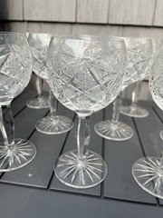 Vintage Camelia Wine Hock Wine Glasses Set Of 12 Etched