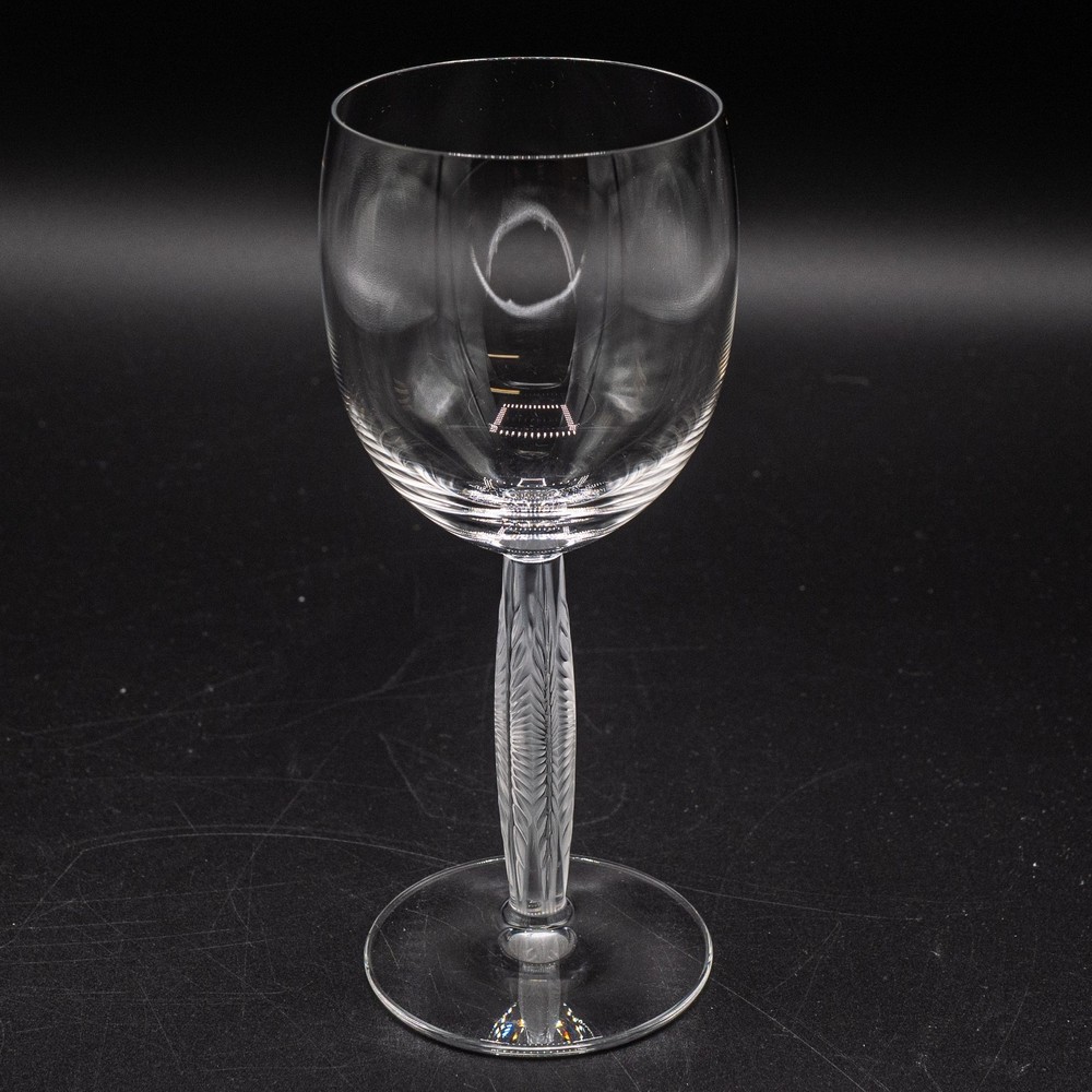 Lalique France Crystal Diamond Diamant Water Goblet Glass 7 1/2″ H