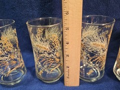 Set of 4 Vintage 1970’s Libbey Wheat Pattern 10 oz. Glass Tumblers