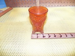Vintage FENTON «Orange Tree» Marigold Carnival Glass Footed Tumbler