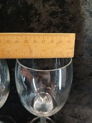 Hand Blowen Wine Glasses Swirl Pattern Stems 7.5 Inches Tall